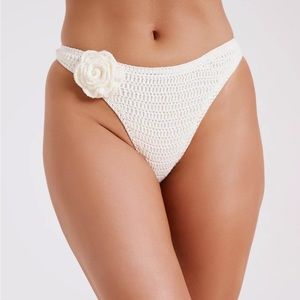 Valencia - Rose Crochet Bikini Bottom - Ivory